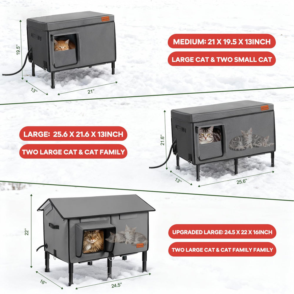 Gimars upgraded pitched-roof cat house escape door promotes safe multi-cat use.