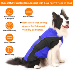 Gimilife warm dog winter coat side view highlights adjustable chest fit for comfort.