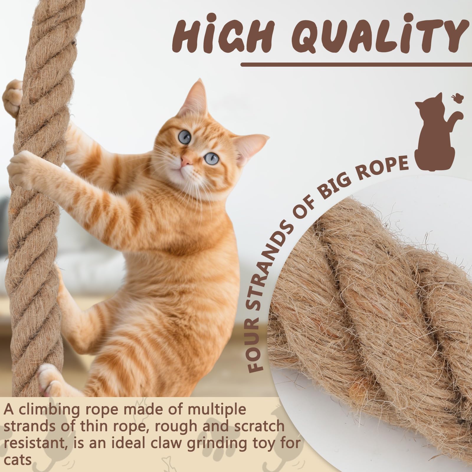 GINDOOR cat climbing rope vertical-play setup enables safe indoor exploration.