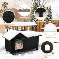 GINDOOR heated cat pad closeup highlights temperature control for safe warmth.