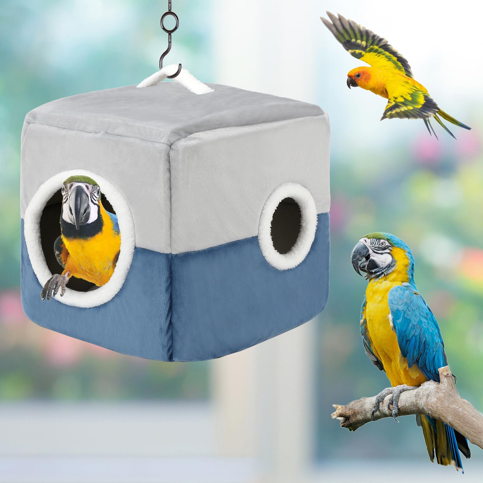 GINDOOR large bird nest with colorful interior, inviting cage retreat.