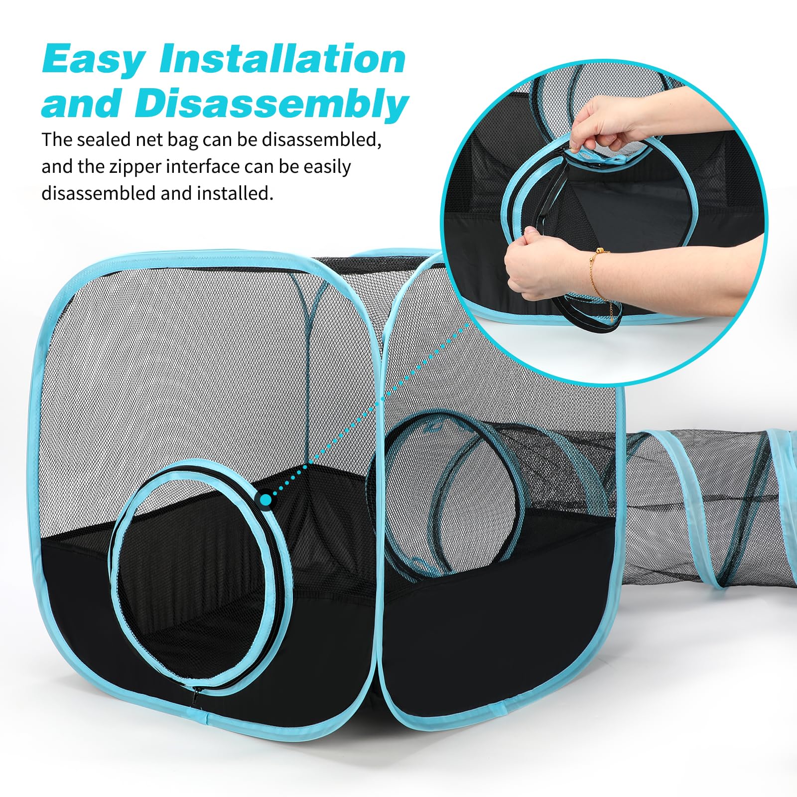 GINDOOR large cube tent shows roomy dimensions for bunnies to explore