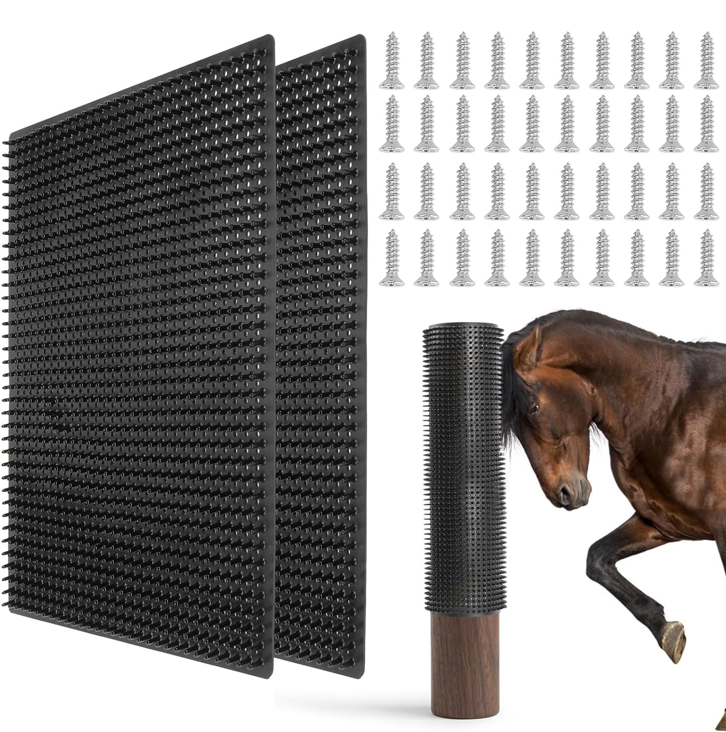GINDOOR livestock scratching brush front view with textured surface for itch relief