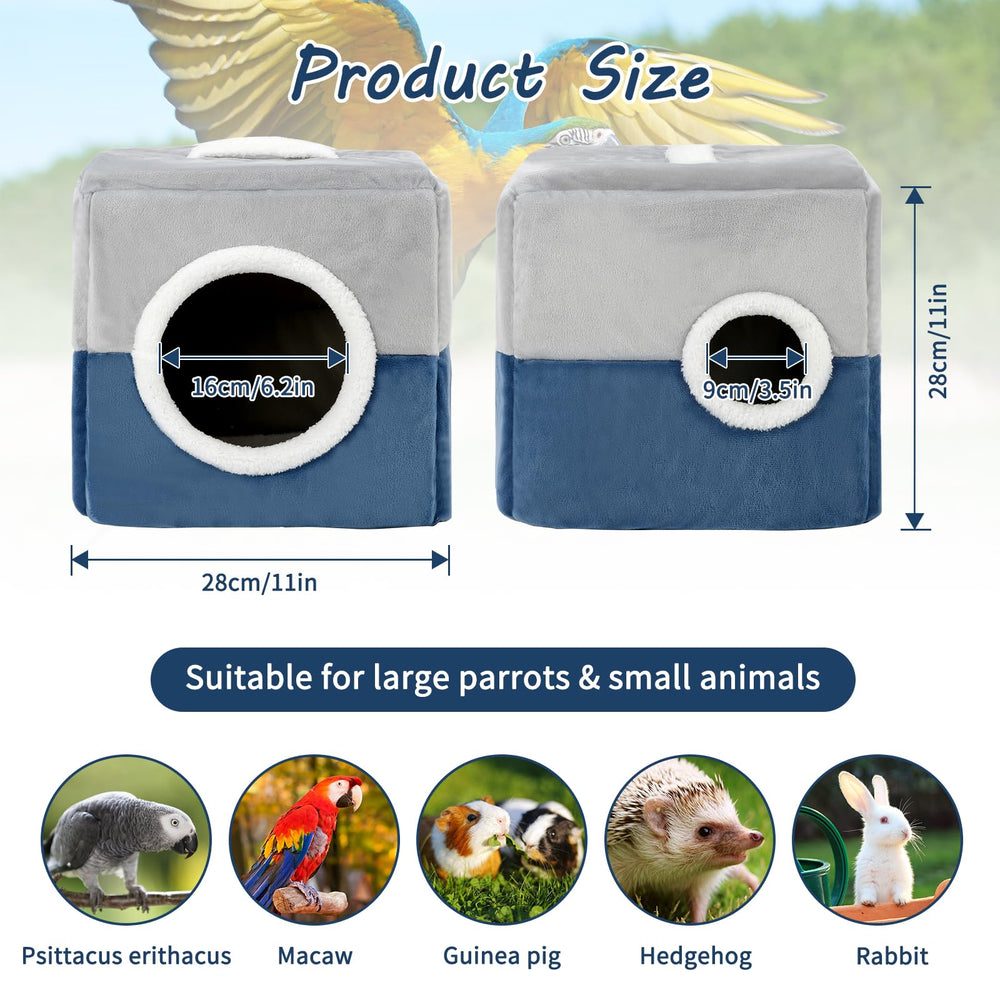 GINDOOR plush warm parrot bed interior, soft textures invite nestling.