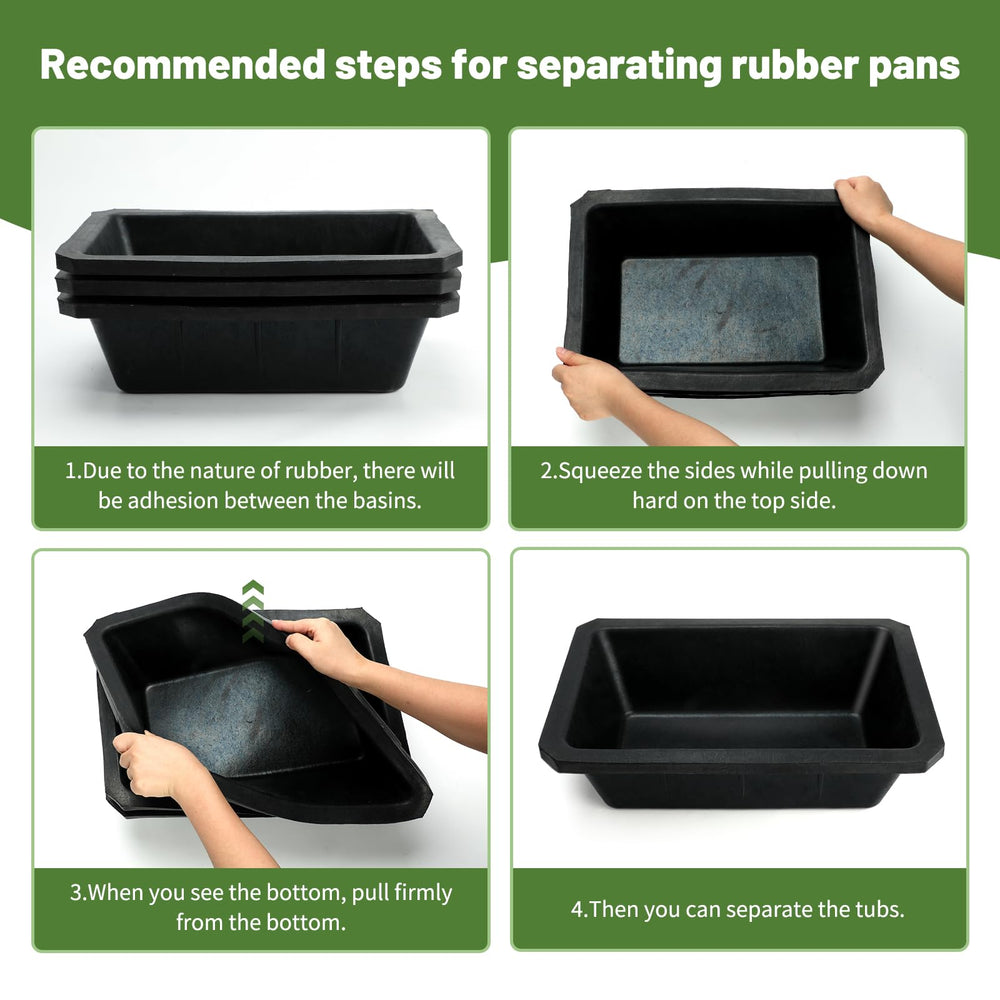 GINDOOR rubber feeder pan durable-wall closeup demonstrates long-lasting resilience under sun.
