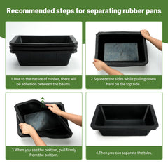 GINDOOR rubber feeder pan durable-wall closeup demonstrates long-lasting resilience under sun.