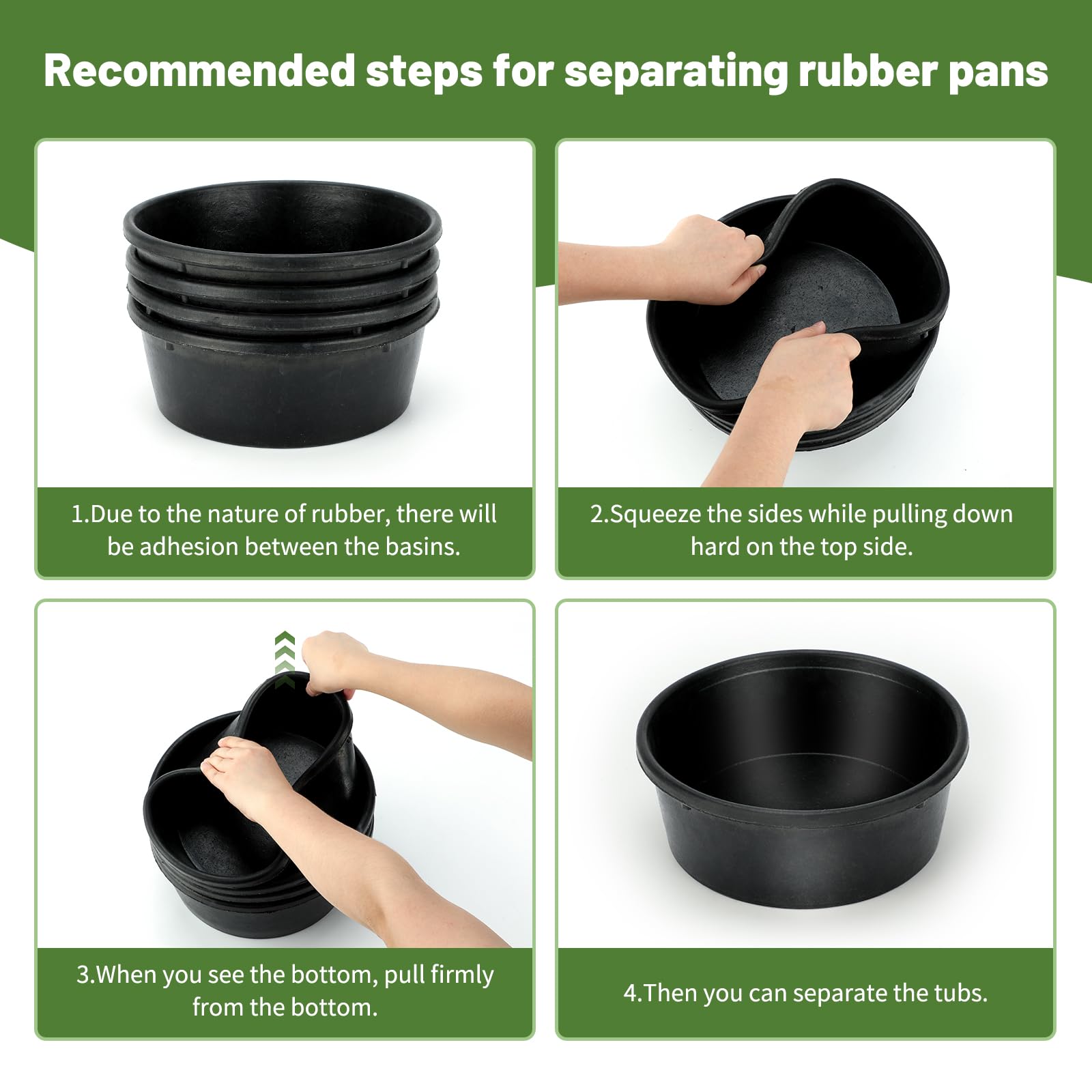 GINDOOR stackable rubber buckets save space in storage and transport.