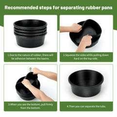 GINDOOR stackable rubber buckets save space in storage and transport.