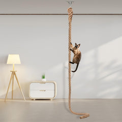 GINDOOR wall-mount cat climbing rope shows durable natural sisal for vertical play.