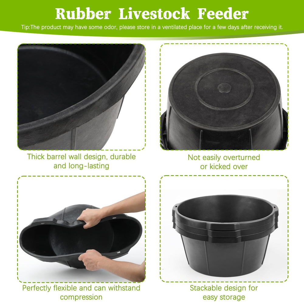 GINDOOR wide-mouth livestock water pan—multi-use bucket that doubles as water and feed holder.