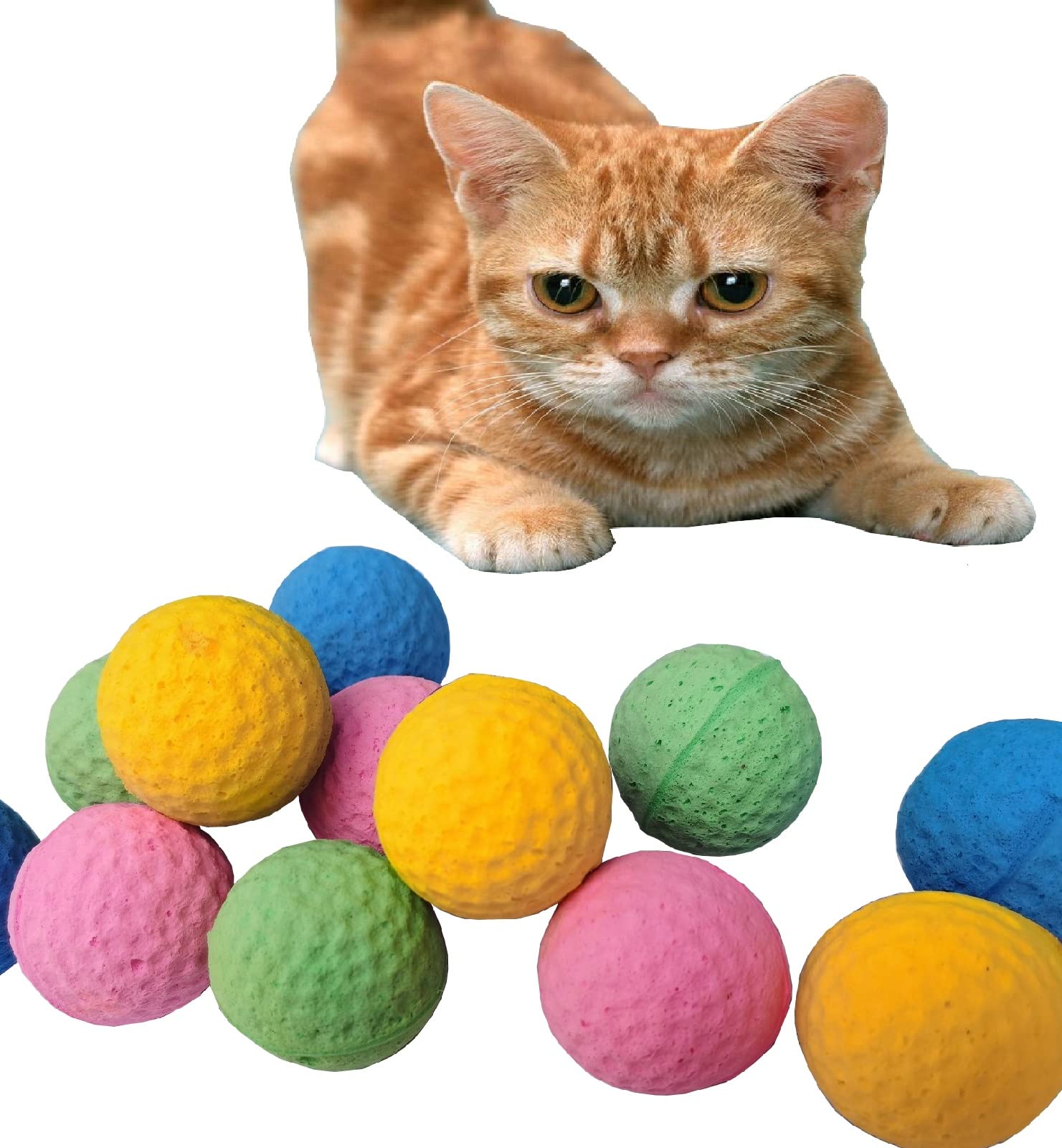 GINFH Cat Foam Ball Toy rolling and chasing encourage curiosity and exercise.