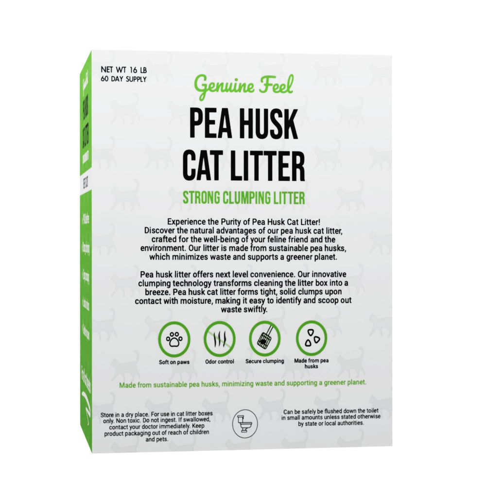 Gingerbread Pet Supply Green Tea scented litter offers a fresh, calming aroma.