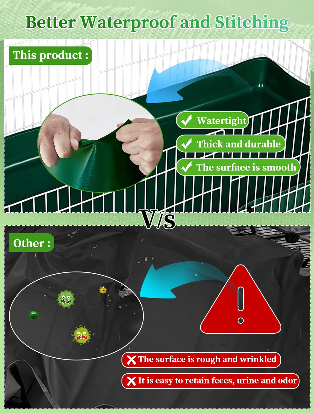 GINIDEAR easy-install hooks-and-loops enable quick setup in narrow cages.