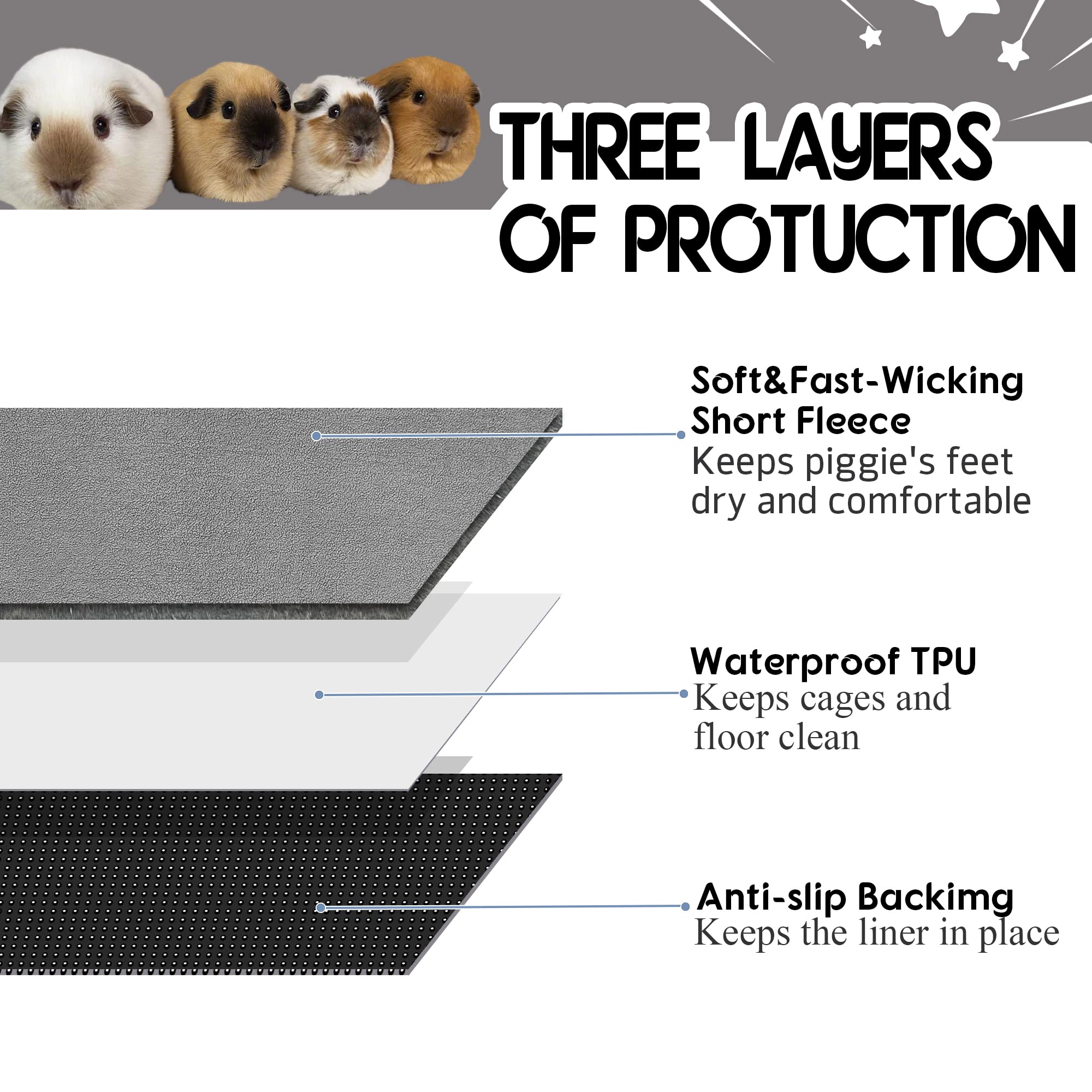 GINIDEAR fleece bedding soft absorbent keeps guinea pigs comfortable and dry between chores