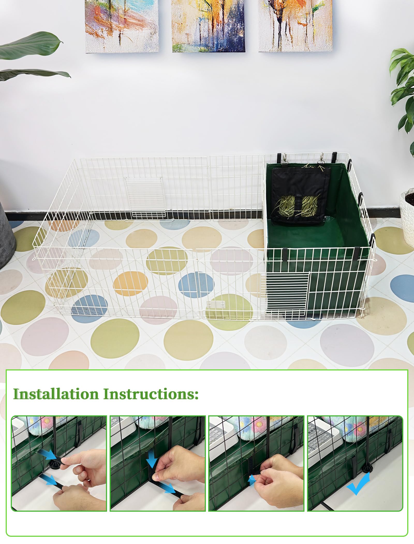 GINIDEAR 24x32 liner suitable for 3/4 Midwest cage for versatile setup.