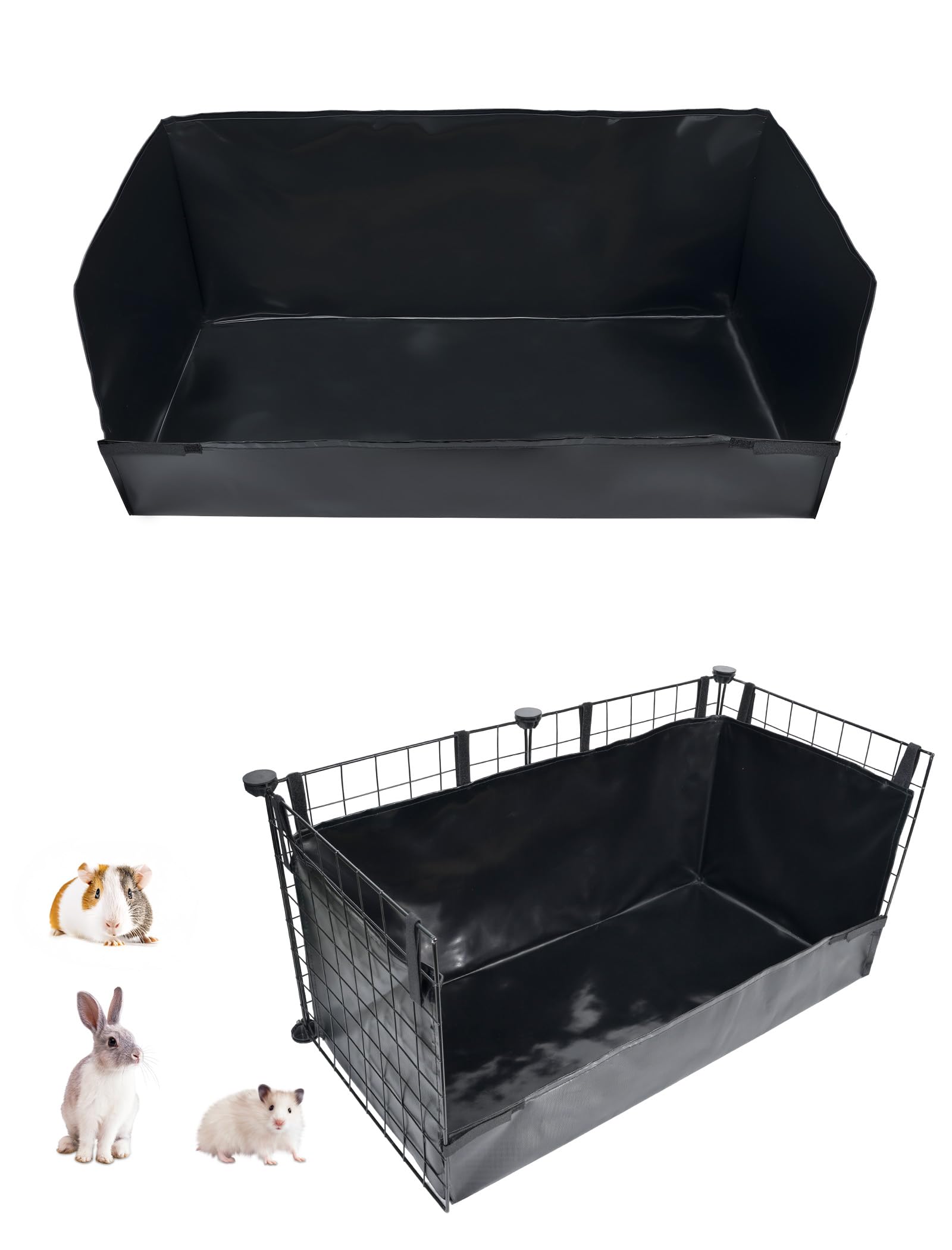 GINIDEAR Guinea Pig Cage Liner front view shows 28x13 size for clean setup.