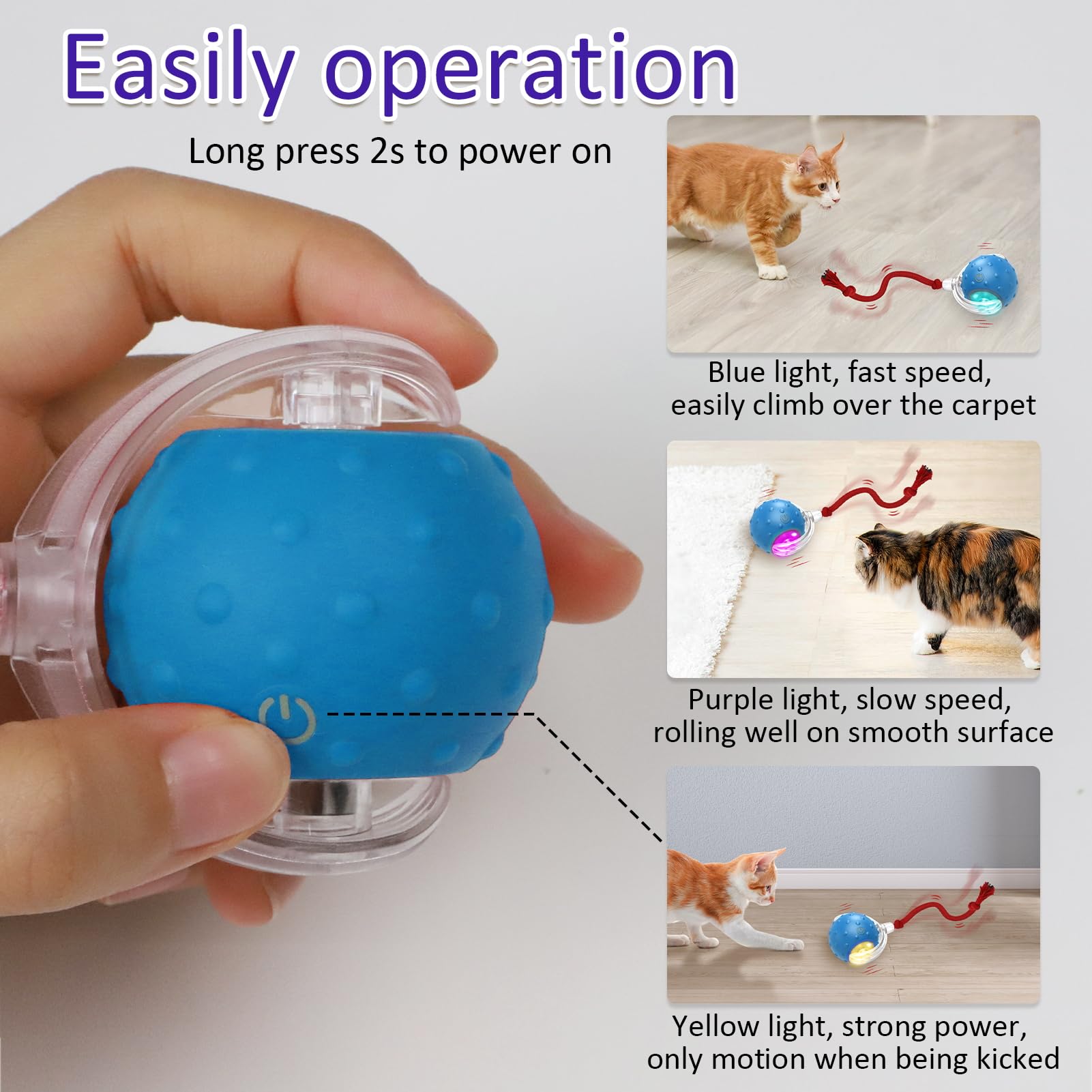 Giociv ball blue slow mode delivers calm play.