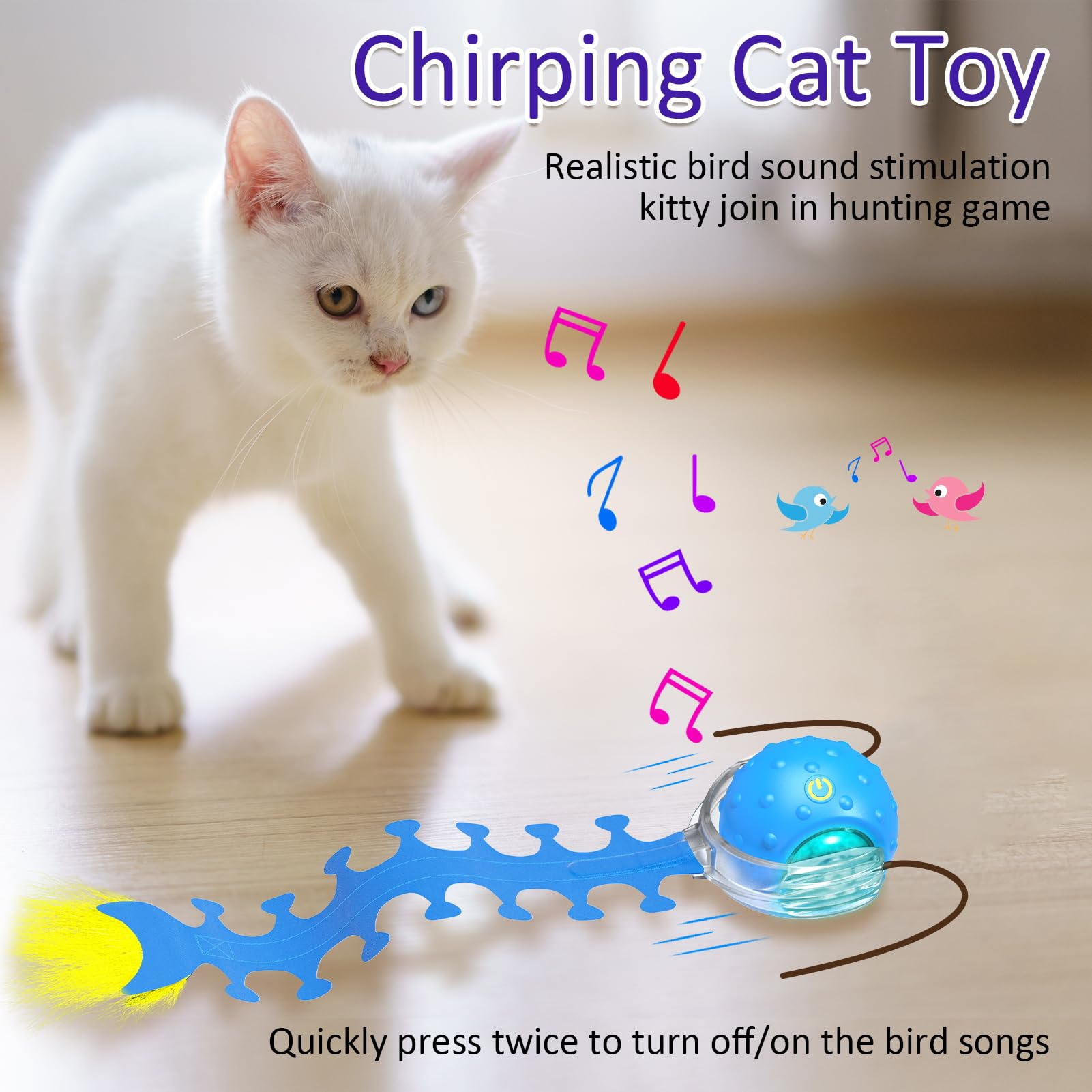 giociv cat toy ball modes with led indicators for fast slow and interactive play