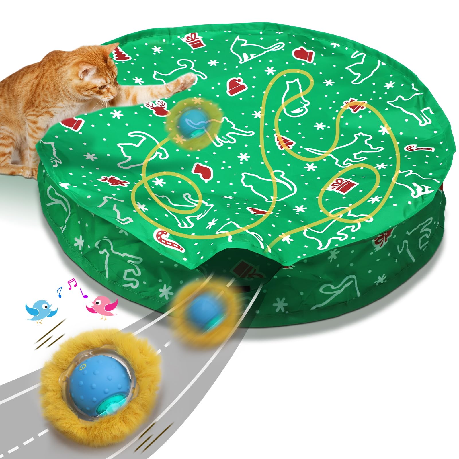 Giociv Interactive Cat Ball blue light for fast rolling play