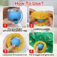 Giociv Interactive Cat Ball USB-C recharge for quick power