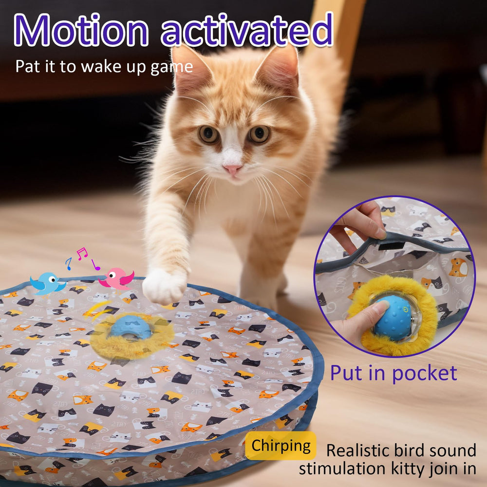 Giociv interactive cat toy ball in pouch with USB-C charging for quick reuse