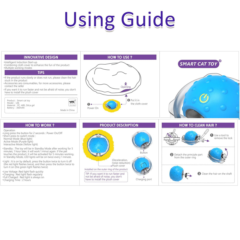 Giociv interactive cat toy ball emits chirping sounds to attract cats