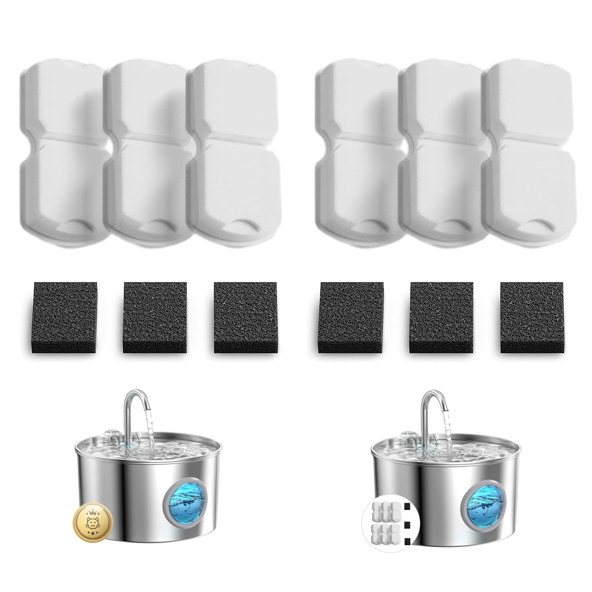 GIOTOHUN cat fountain filter replacement 12-filters pack for better hydration