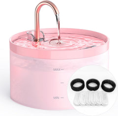 GIOTOHUN cat fountain pink, front view showing compact design for easy indoor pet hydration
