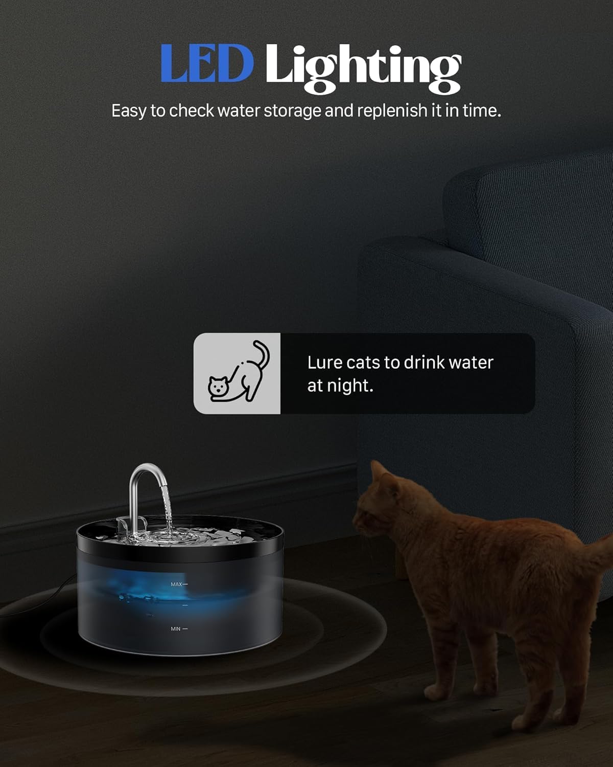 GIOTOHUN cat water fountain detachable parts make cleaning quick and simple.
