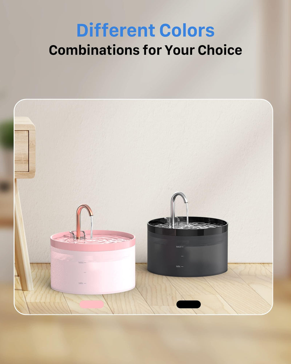 GIOTOHUN cat water fountain pink 2L capacity supports longer refill intervals.