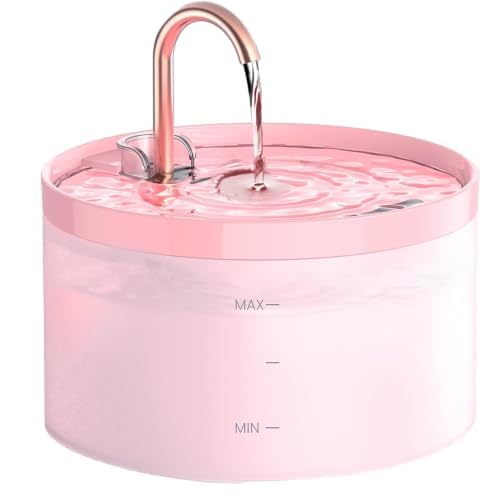 GIOTOHUN cat water fountain pink 2L front view for easy hydration.