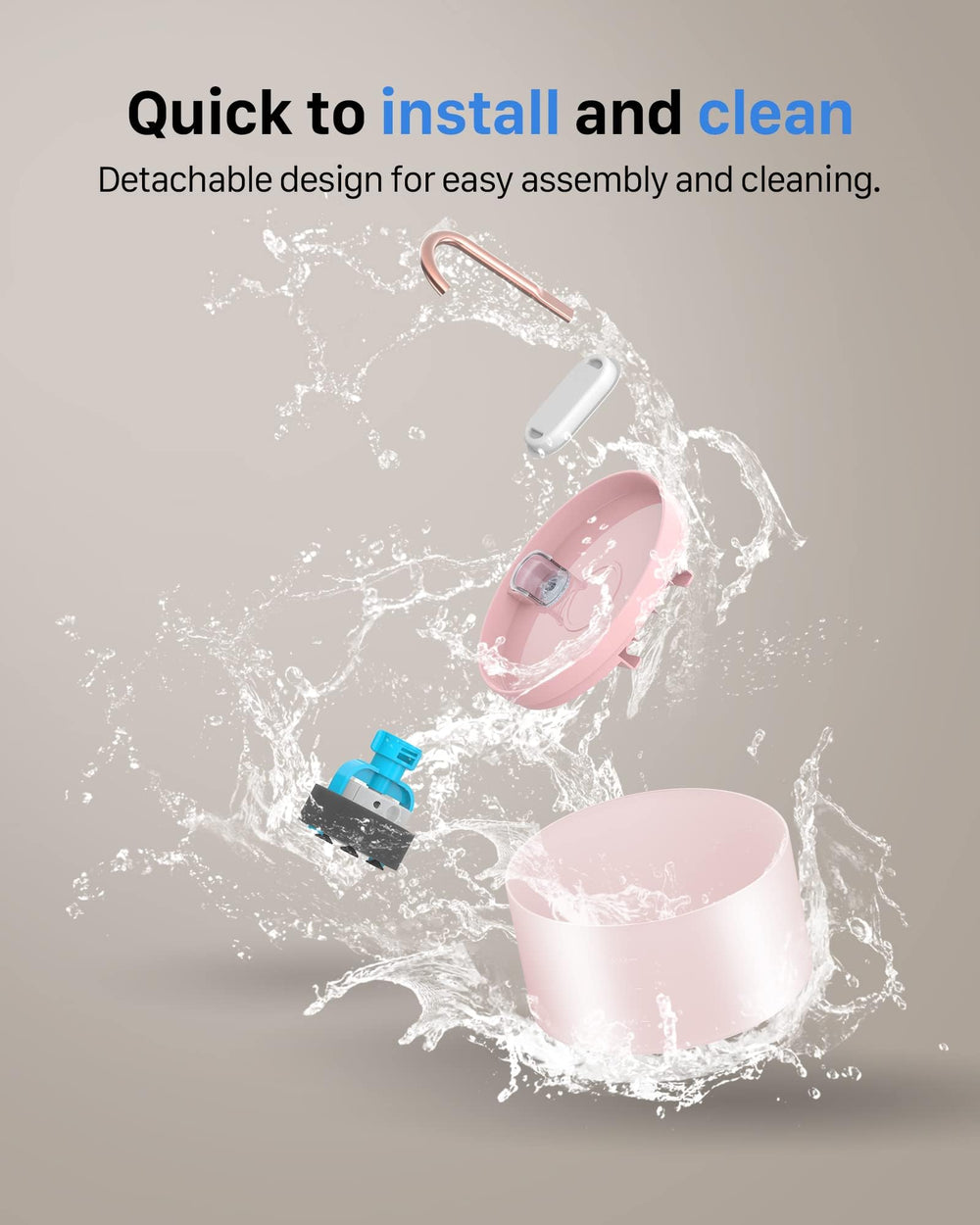 GIOTOHUN cat water fountain pink flow fountain mode mimics streams.