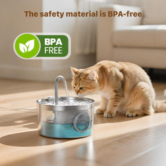 GIOTOHUN stainless steel cat fountain S11 in use for steady hydration