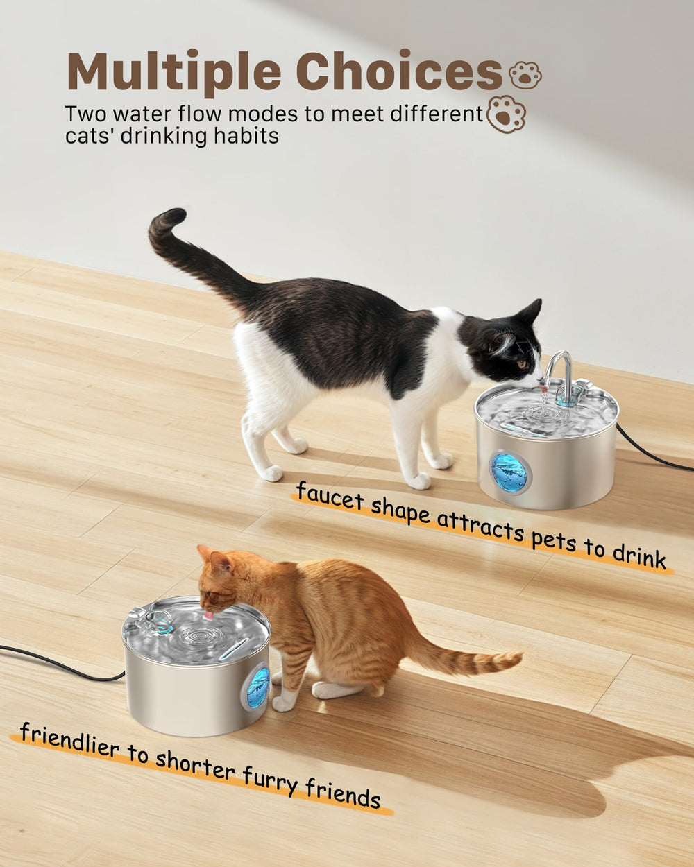 GIOTOHUN water flow cat drinking image shows faucet-style attractant