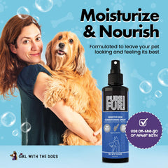 Girl With The Dogs Pure Fur deep conditioning application for even, thorough detangling and moisture.