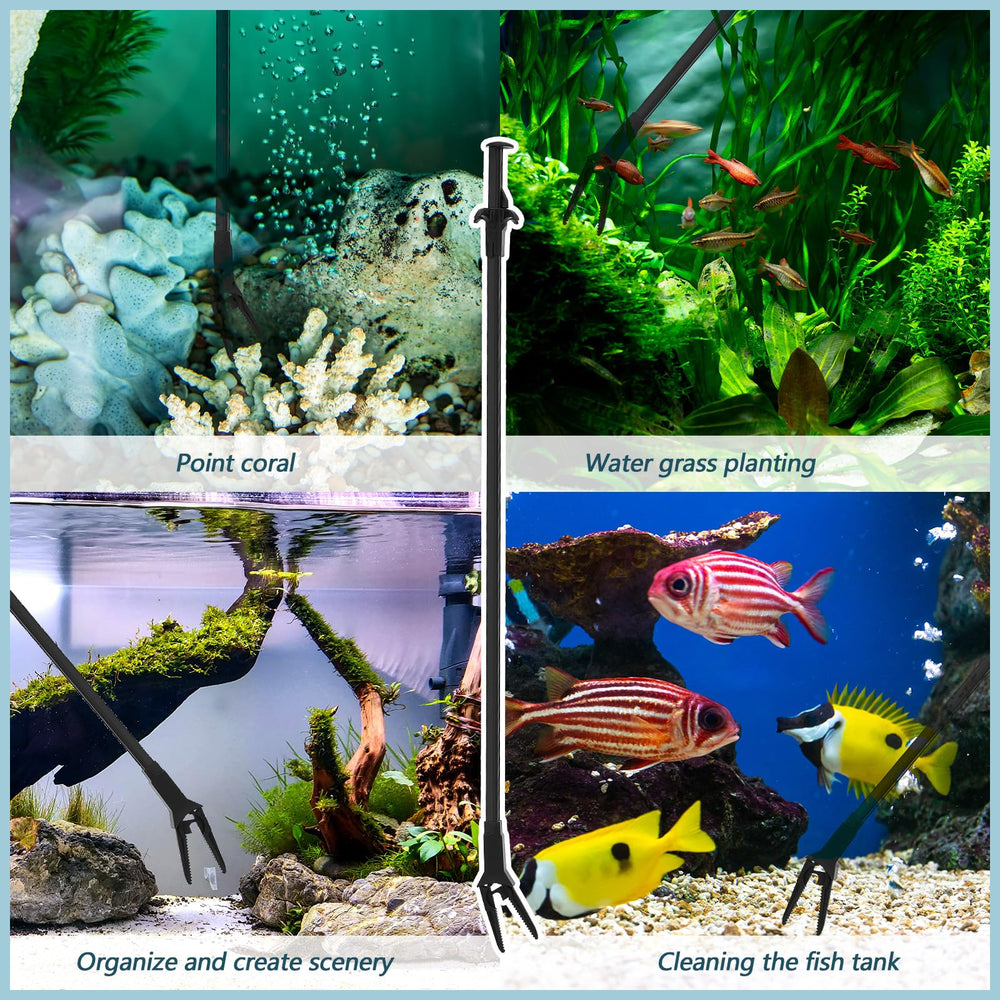 Gisafai aquarium tongs multi-use tool for feeding and plant repositioning