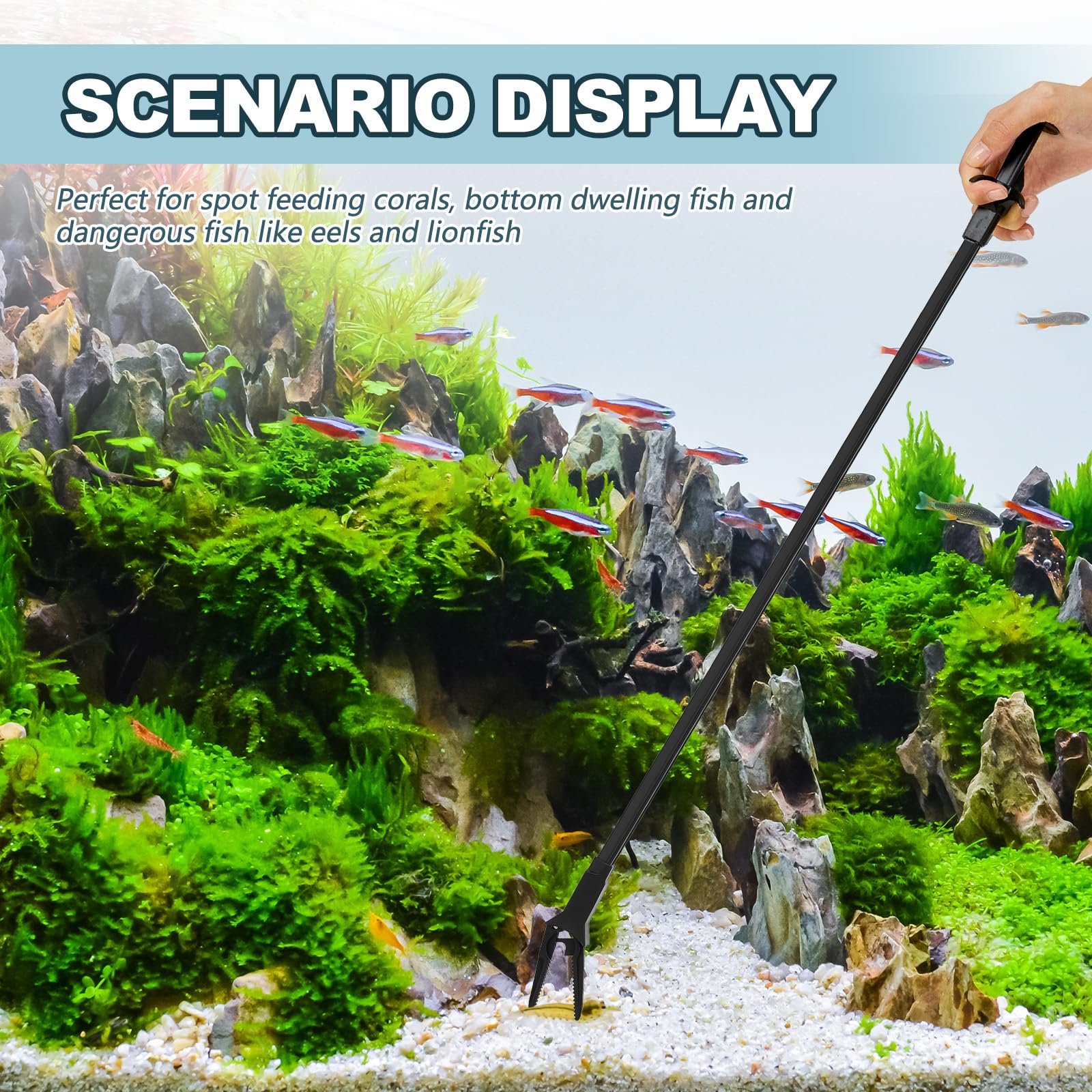 Gisafai aquarium tongs serrated top for firm grip during pruning