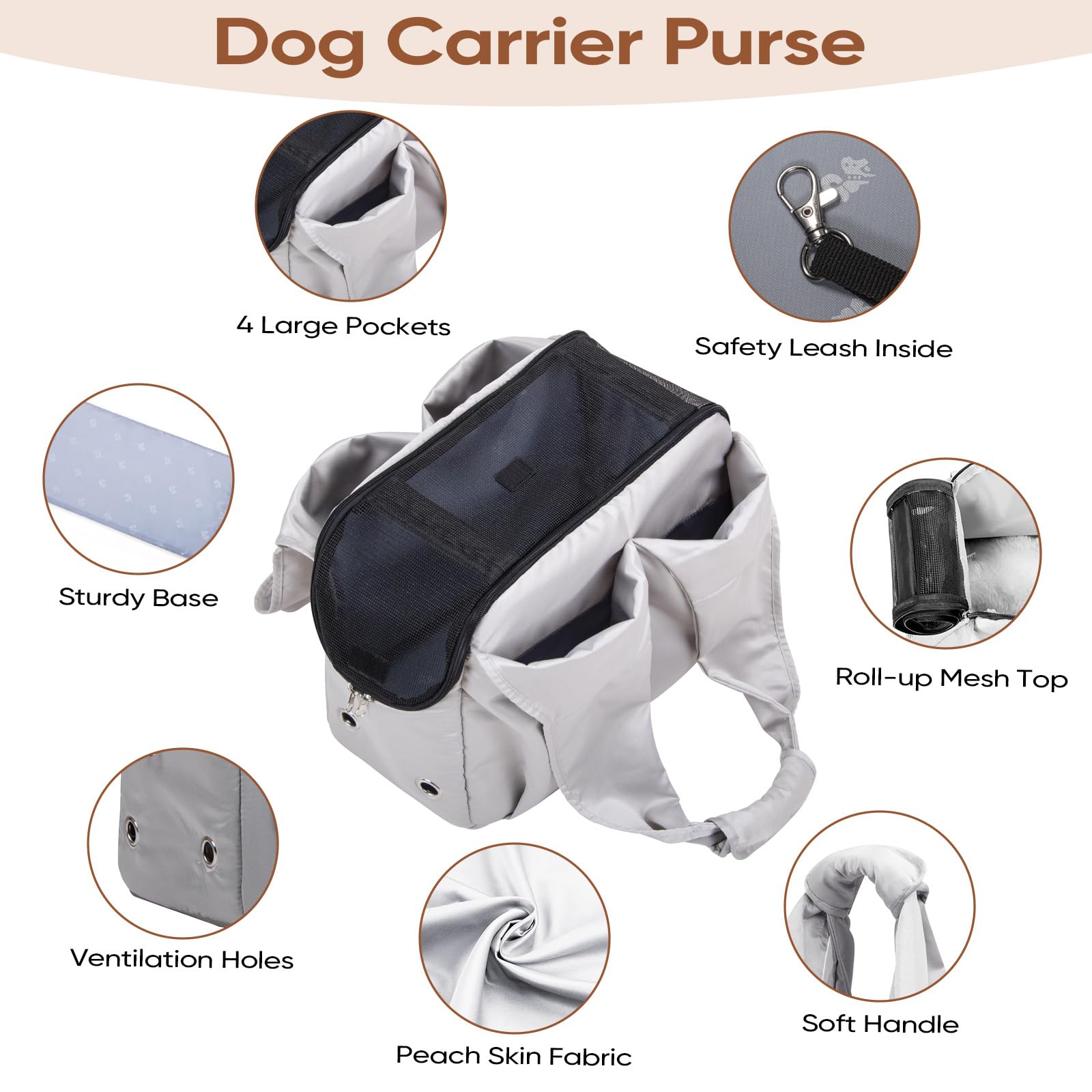 Gisaryc Dog Purse Carrier bottom support, stable space for resting