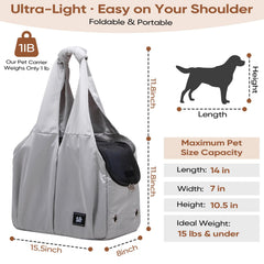 Gisaryc Dog Purse Carrier side-pocket open, store treats and essentials on the go