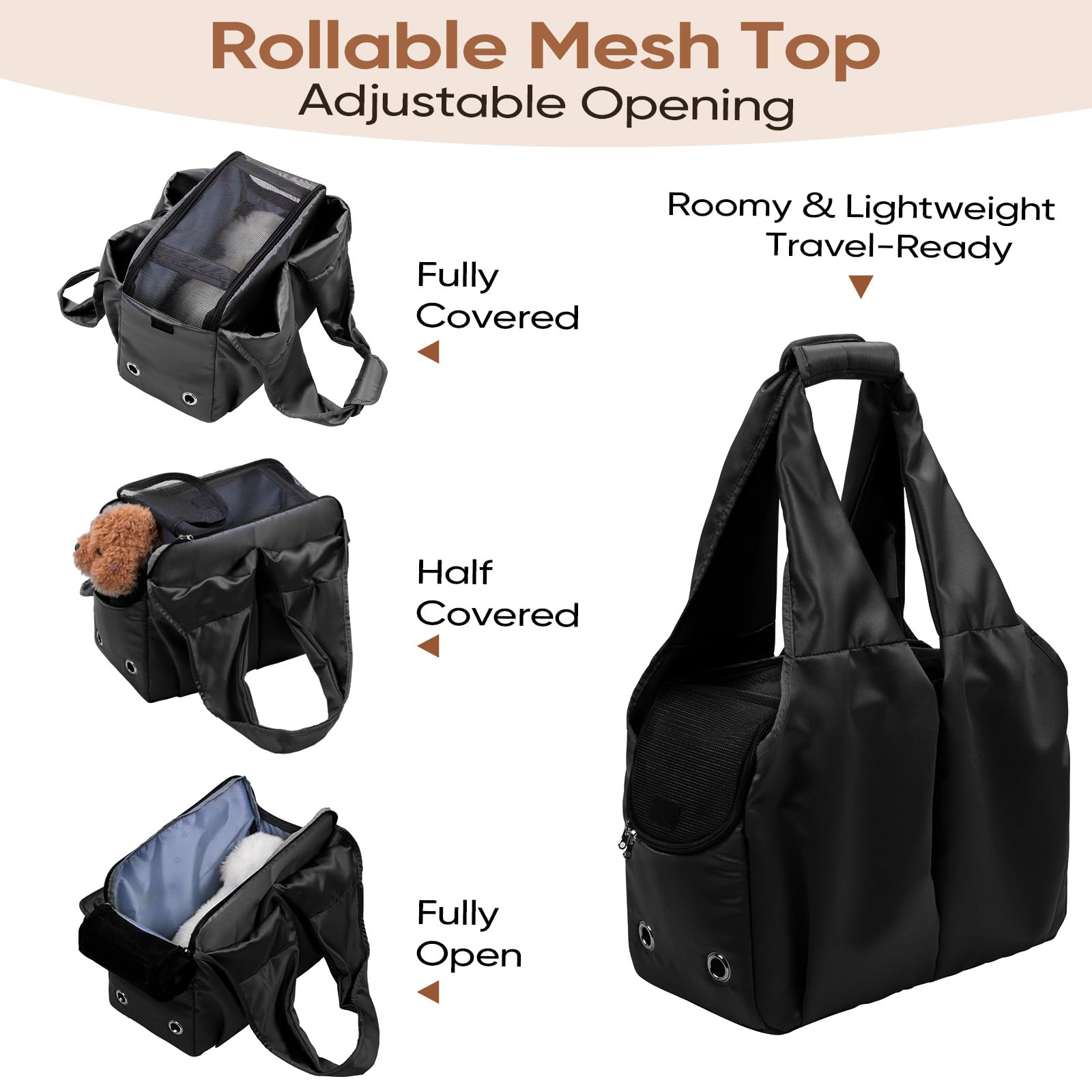 Gisaryc dog purse carrier ventilation mesh ensures breathable comfort during outings