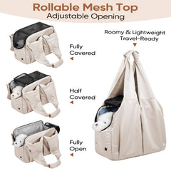 Gisaryc dog purse carrier ventilation panel shows breathable design for comfort.