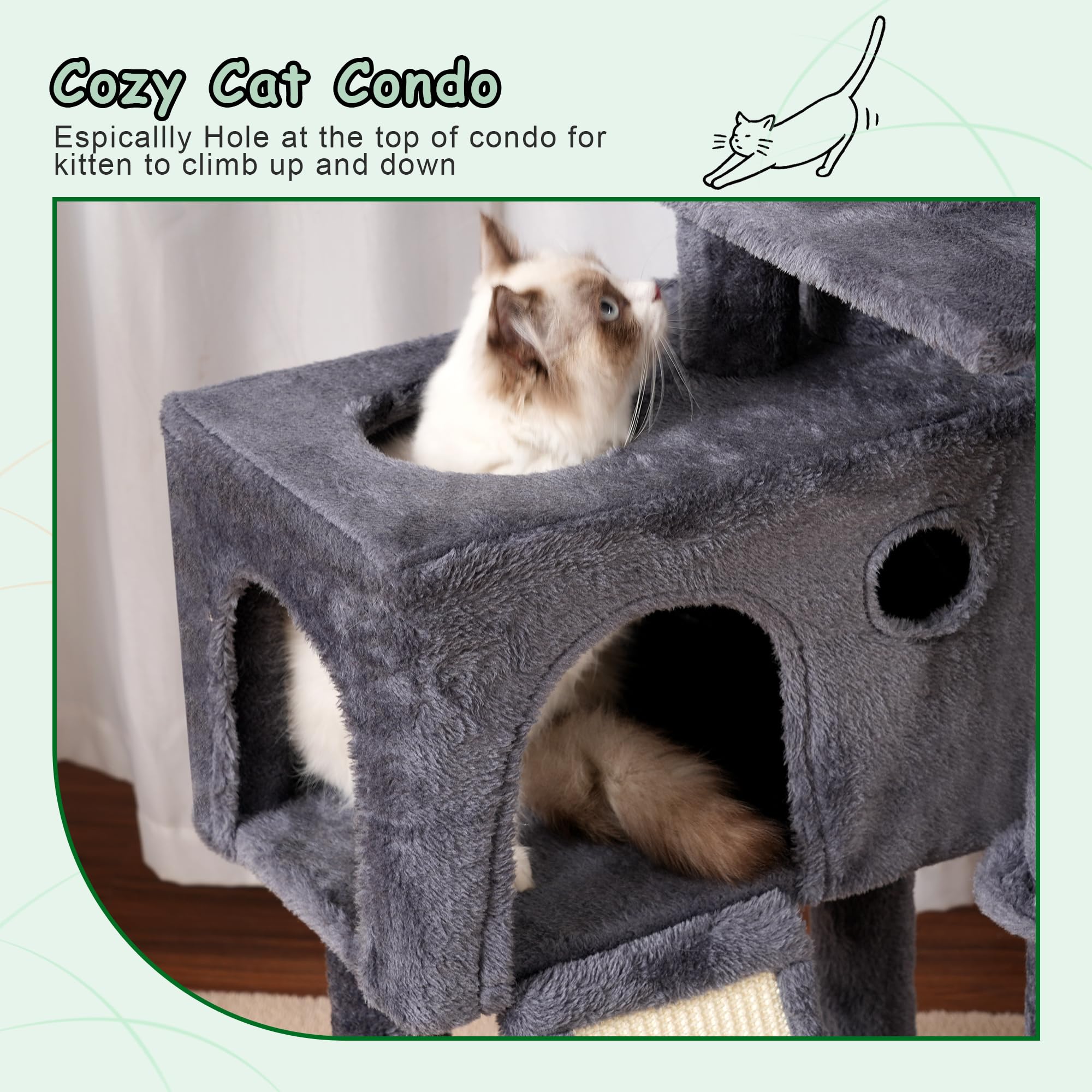Gitelsnour Cat Tree 41.3 cat basket for small-cat naps