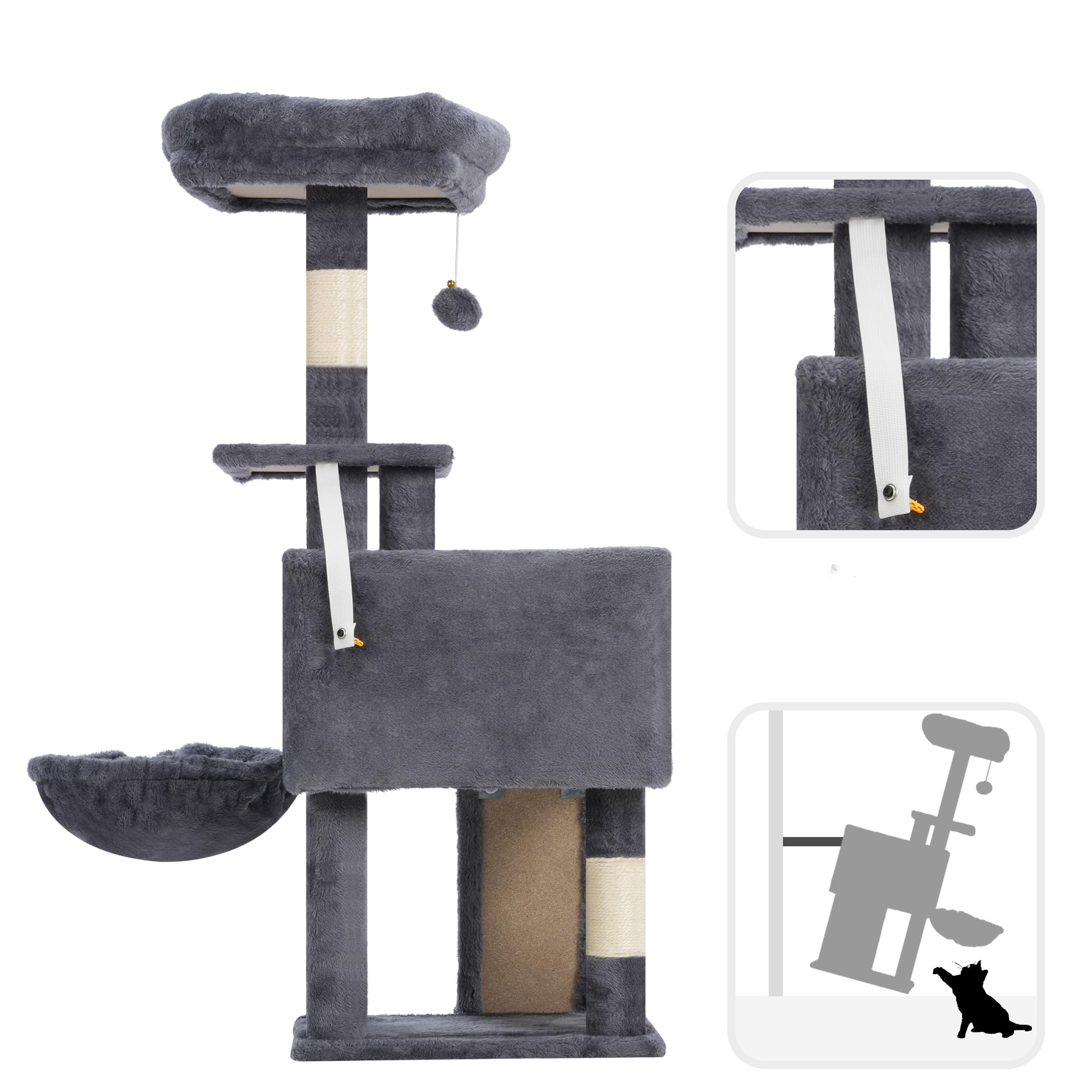 Gitelsnour Cat Tree 41.3 easy assembly in under 30 minutes