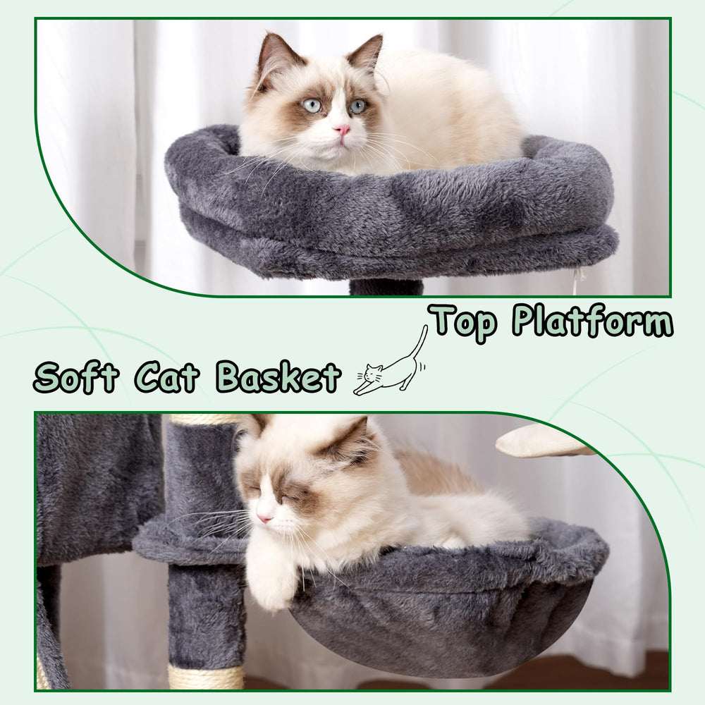 Gitelsnour Cat Tree 41.3 hanging fur ball for playful interaction
