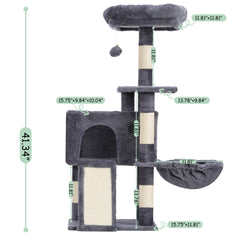 Gitelsnour Cat Tree 41.3 top platform for elevated views and lounging