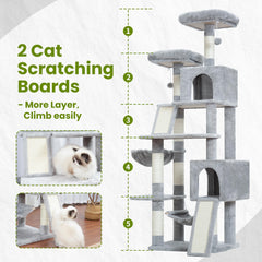 Gitelsnour cat tree 71in anti tipping straps secure to a wall for added safety