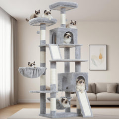 Gitelsnour cat tree 71in base stability supports sturdy climbing and safe play
