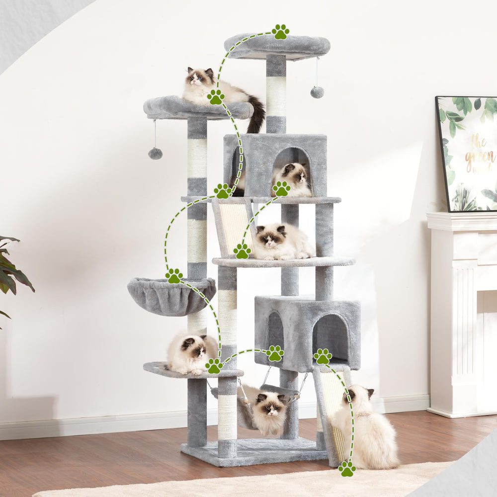 Gitelsnour cat tree 71in hammock provides comfortable lounging mid climb