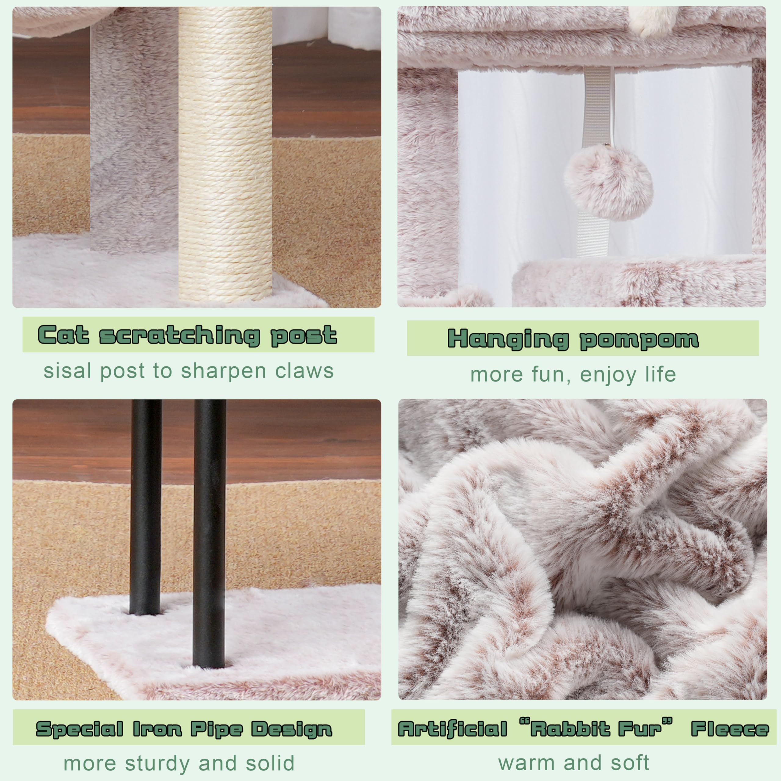 Gitelsnour cat tree anti-tip strap improves stability.