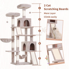 Gitelsnour cat tree anti-tip strap secures to wall for stability